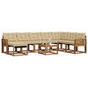 vidaXL Set di divani da esterno con cuscino 9 pcs Naturale e Beige