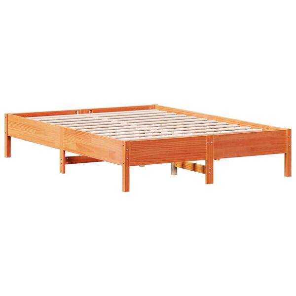 vidaXL Letto senza Materasso Marrone Cera 160x200 cm in Legno di Pino
