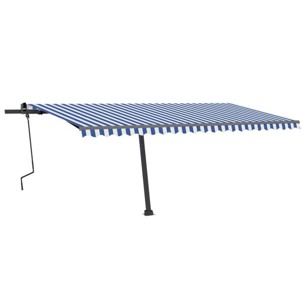 vidaXL Tenda da Sole Manuale Autoportante 500x300 cm Blu/Bianca