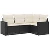 vidaXL Set Divani da Giardino 4 pz con Cuscini Nero in Polyrattan