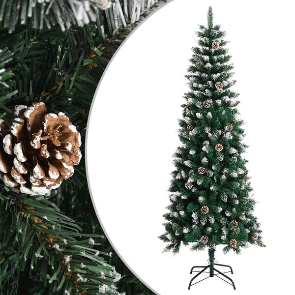 vidaXL Albero di Natale Artificiale con Base Verde 240 cm PVC