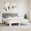 vidaXL Letto con Testiera Rivestita Grigio chiaro 200 x 200 cm