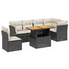 vidaXL Set Divani da Giardino con Cuscini 7pz Nero Polyrattan