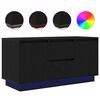 vidaXL Mobile Porta TV con Luci LED Rovere Nero 100x41x50 cm