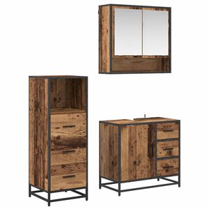 vidaXL Set di mobili per il bagno 3 pz Legno vecchio 65 x 33 x 60 cm