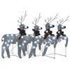 vidaXL Renne di Natale 4 pz Argento 80 LED