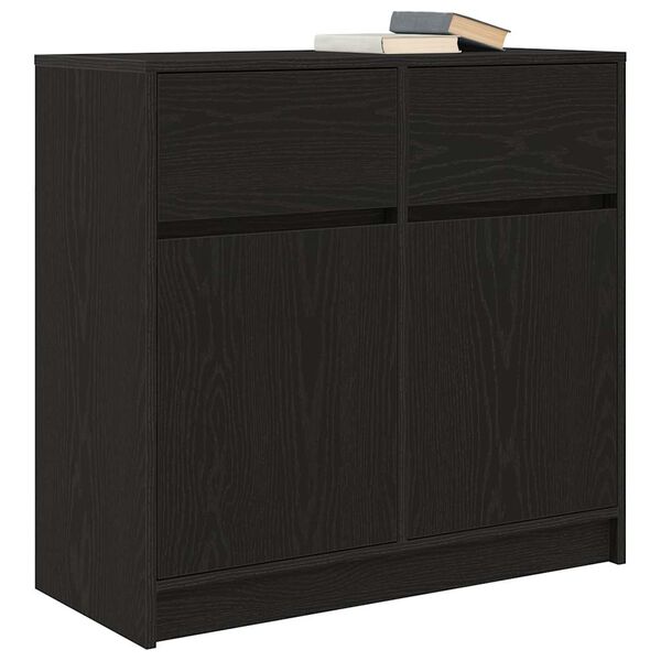 vidaXL Credenza con Cassetto Rovere Nero 80x34x76 cm Legno Multistrato