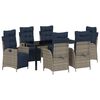 vidaXL Set da Pranzo per Giardino 7 pz Grigio e Nero Rattan