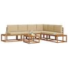 vidaXL Set di divani da esterno con cuscino 7 Pezzo Naturale e Beige