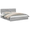 vidaXL Letto con Contenitore con cassetto Grigio Sonoma 180 x 200 cm