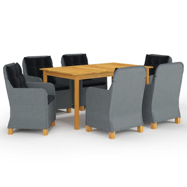 vidaXL Set Mobili da Pranzo per Giardino 7 pz Grigio Chiaro