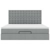 vidaXL Struttura Letto Pouf con Materasso 180x200 cm in Tessuto