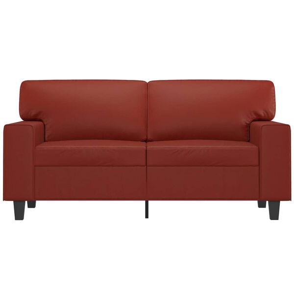 vidaXL Divano a 2 Posti Rosso Vino 120 cm in Similpelle