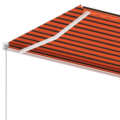 vidaXL Tenda Sole Manuale Autoportante 300x250 cm Arancione e Marrone