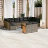 vidaXL Set Divani da Giardino 13 pz con Cuscini Grigio in Polyrattan