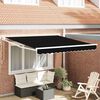 vidaXL Tenda Retrattile Nero 350 x 250 cm Poliestere e Alluminio