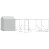 vidaXL Cuccia Cani da Esterno Tetto Argento 6x6x2,5 m Acciaio Zincato