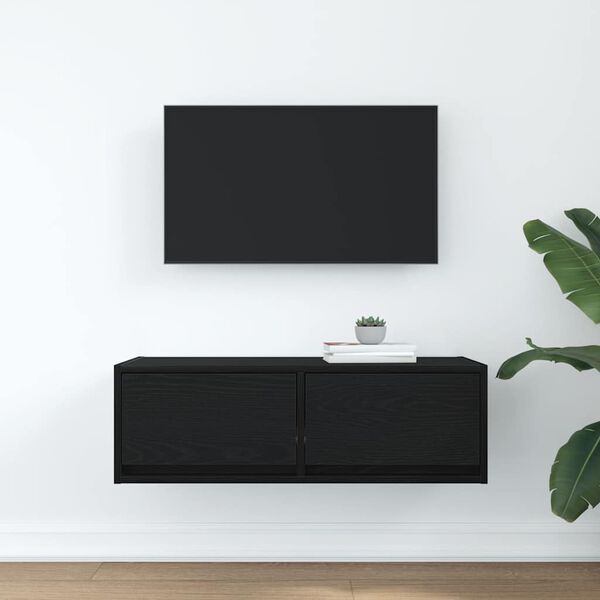 vidaXL Mobile Porta TV Rovere Nero 80x31x25,5 cm in Legno Multistrato