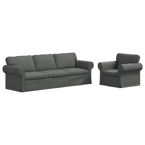 vidaXL Divano 2 pcs Grigio scuro