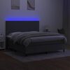 vidaXL Letto a Molle Materasso e LED Grigio Scuro 180x200cm in Tessuto