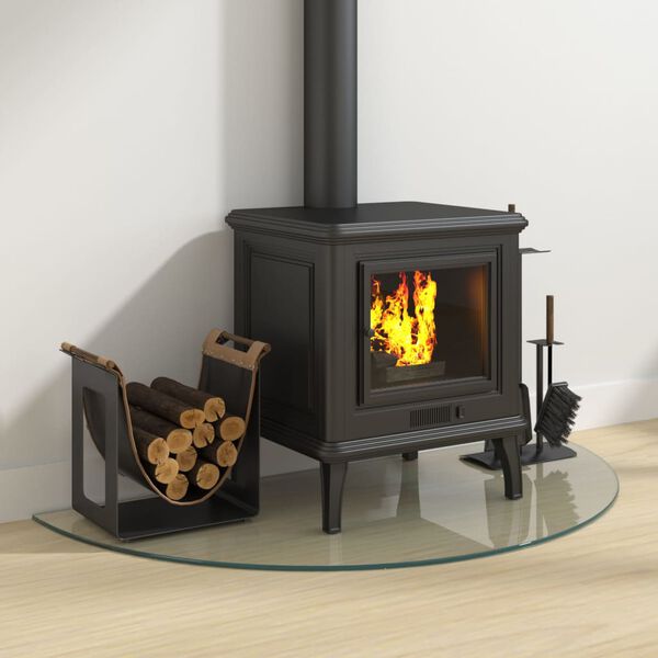 vidaXL Lastra in Vetro per Caminetto Semicircolare 1000x500 mm