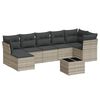 vidaXL Set Divano da Giardino 8pz con Cuscini Grigio Chiaro Polyrattan