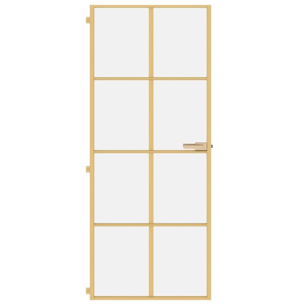 vidaXL Porta Interni Sottile Oro 83x201,5cm Vetro Temperato Alluminio