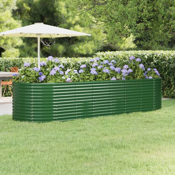 vidaXL Letto Giardino Acciaio Zincato 322x100x68 cm Verde