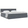 vidaXL Letto con Contenitore Grigio scuro 200 x 200 cm Velluto