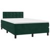 vidaXL Giroletto a Molle con Materasso Verde Scuro 120x190 cm Velluto