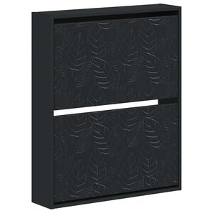 vidaXL Mobiletto per Scarpe da Muro DELFT 71 x 17 x 86 cm Nero