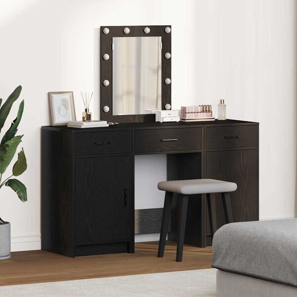 vidaXL Tavolo da Trucco Nero 50 x 41 x 135 cm Legno multistrato