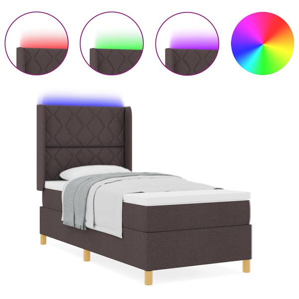 vidaXL Letto a molle con materasso Marrone 140 x 200 cm Tessuto