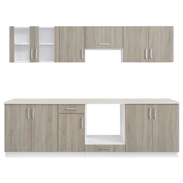 vidaXL Set Armadi da Cucina 8 pz Aspetto Rovere