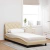 vidaXL Letto con Materasso Crema 90x200 cm in Tessuto