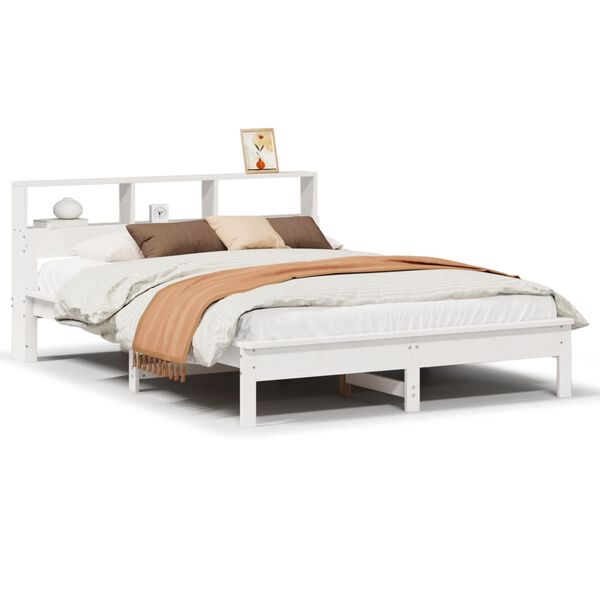 vidaXL Letto senza Materasso Bianco 140x200 cm Legno Massello di Pino