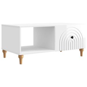 vidaXL Tavolino da salotto Bianco Lucido 90 x 50 x 40 cm