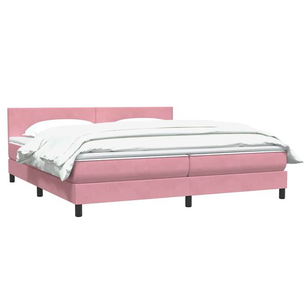 vidaXL Giroletto a Molle con Materasso Rosa 180x210 cm in Velluto