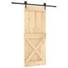 vidaXL Porta scorrevole Naturale e Nero 85 x 210 cm