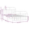 vidaXL Giroletto con Testiera e Pediera Metallo Nero 120x190 cm