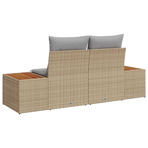 vidaXL Divano da giardino Beige 184 x 62 x 85cm polyrattan