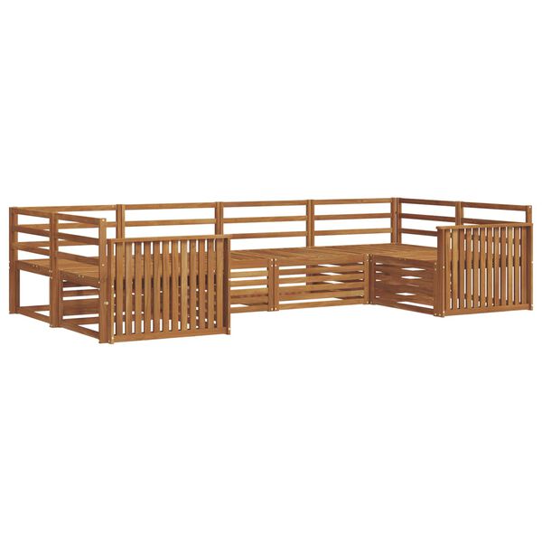 vidaXL Set divani 6 pcs Naturale Legno di Acacia Massello