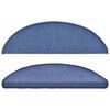 vidaXL Tappetini per scale 15 pz 56x17x3 cm blu semicircolari