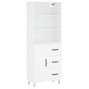 vidaXL Credenza Bianca 69,5x34x180 cm in Legno Multistrato