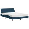 vidaXL Letto con Materasso Dover Blu 140x190 cm in Velluto