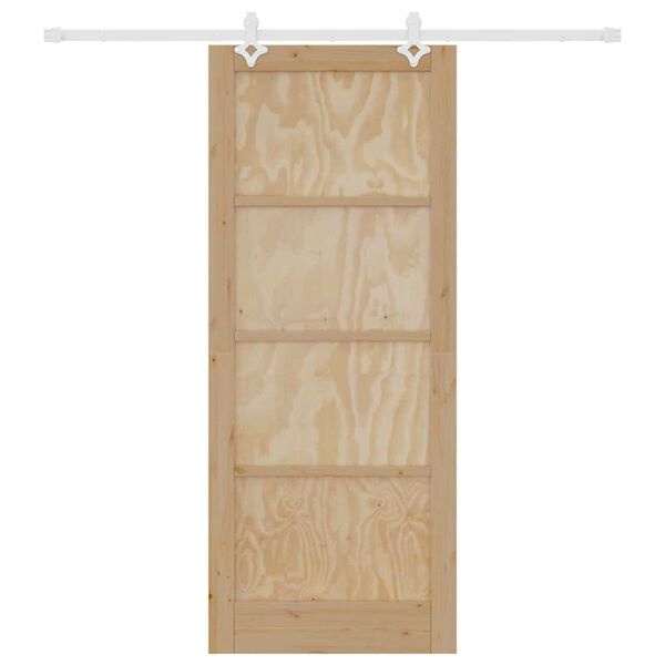 vidaXL Porta scorrevole Marrone 86 x 211 cm Pino massello