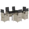 vidaXL Set da Pranzo da Giardino 7 pz Cuscini Polyrattan Grigio Chiaro
