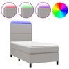 vidaXL Letto a Molle Materasso e LED Grigio Chiaro 100x200 cm Tessuto