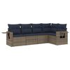 vidaXL Set Divani da Giardino 5 pz con Cuscini Grigio in Polyrattan