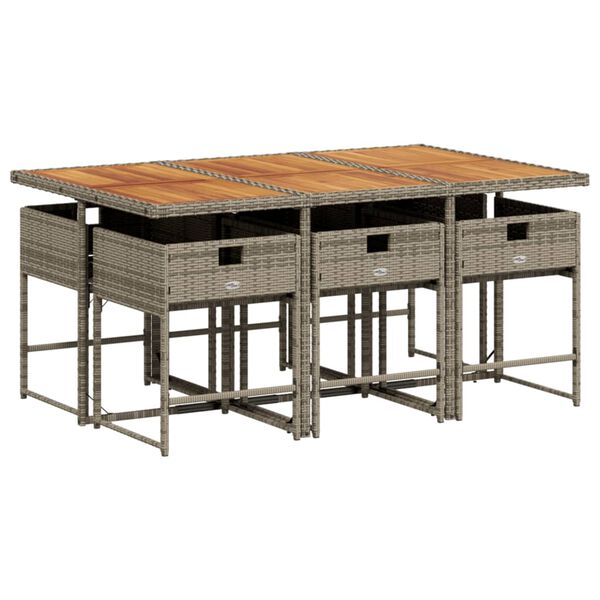 vidaXL Set da Pranzo da Giardino 7 pz con Cuscini in Polyrattan Grigio